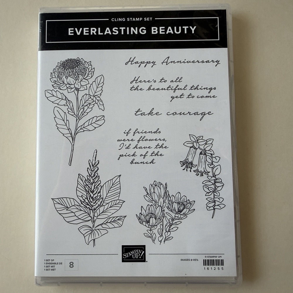 Stampin' Up! Everlasting Beauty Cling Stamp Set 161255 Anniversary Floral NEW